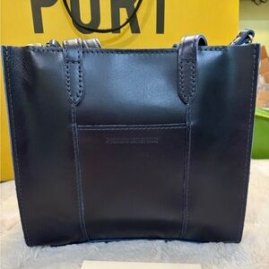 Portland Leather Cowboy Blue Classic Zip Lola